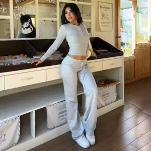 Versatile Casual Minimalist Short Slim-fit Figure-flattering Top And High-waisted Pants