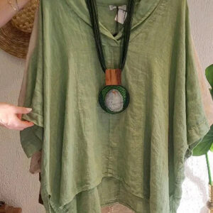 Womens Fashionable Casual Cotton-Linen Loose Shirt