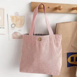 Rough-yarn Minimalist-style Tote With Double-sided Prints A Versatile High-capacity Womens Canvas Bag