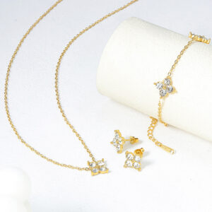 French Babys Breath Bracelet Necklace And Earrings Set