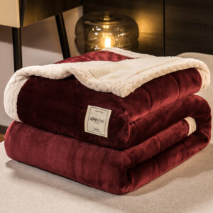 Three-layer Quilted Blanket Warm And Casual Milk Velvet Throw