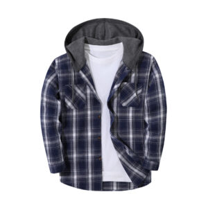 Mens Trendy Plaid Hooded Jacket
