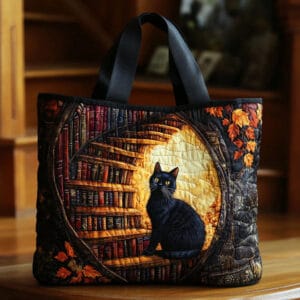 Creative, High-Capacity Tote Bag With Digital Print And Quilted Embroidery