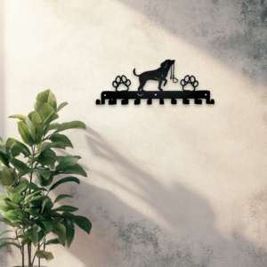 Farmhouse Style Dog Hooks Wall Decor – Rustic Wooden Coat Rack & Key Holder