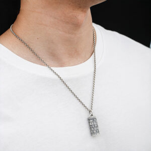990 Silver Six-Character Mantra Pendant Prayer Wheel Charm Necklace Pendant
