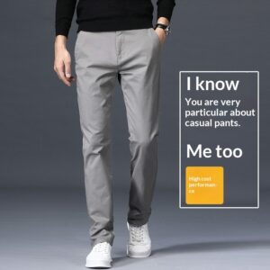 Straight Fit Loose Stretch Men's Casual Pants