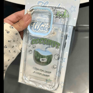 Creative English Coconut Print Silicone Phone Case