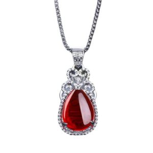 Waterdrop Blossom Carnelian Pendant With Green Chalcedony