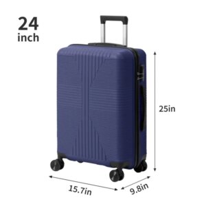 Non-TSA Customs Lock Single 24-inch PP Trolley Case, Navy Blue