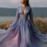 Womens Retro Bohemian Rose-Embroidered Loose Linen Maxi Dress