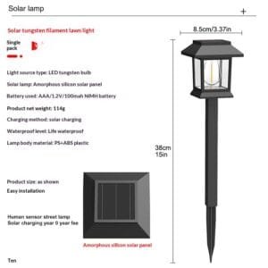 Solar-powered Outdoor Lighting Tungsten Filament Lamps For Ambiance And Landscape Lighting