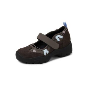 Retro Leather Chunky-soled Velcro Sneakers