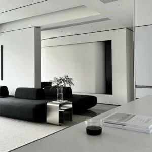 One-piece Minimalist Stainless Steel Bedside Table