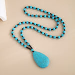 Vintage Turquoise Waterdrop Womens Necklace