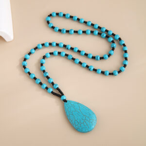 Vintage Turquoise Waterdrop Womens Necklace