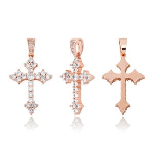 Retro Cross Pendant With Full Zirconia, Simple Religious Necklace For European And American Styles