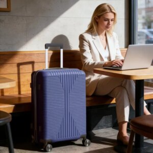 Non-TSA Customs Lock Single 24-inch PP Trolley Case, Navy Blue