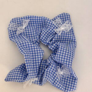 French-style Vintage Plaid Square Scrunchie