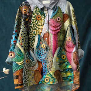 Women’s Loose Printed Crew Neck Top