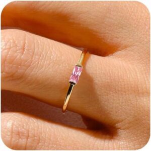 Womens Gold-plated Colorful Square-cut Ring In A Non-fading Rectangular Design