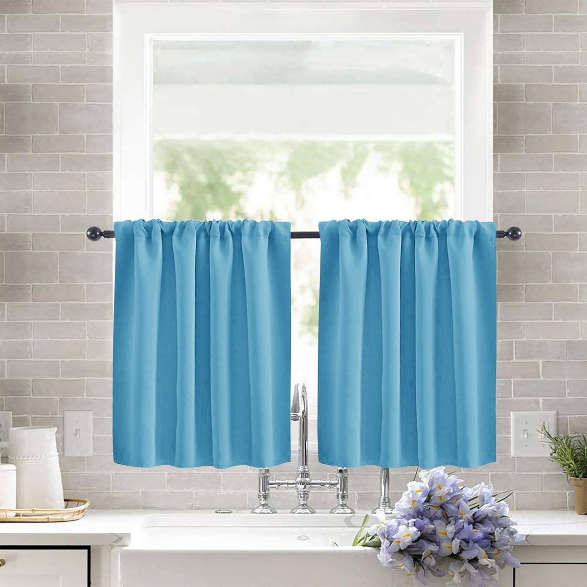 Shade Solid-color High-precision Short Curtain - Image 13