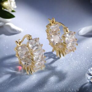 Crystal All-Match Ear Clips Copper-Set Zircon Earrings For Women