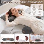 3 In 1 Electric Lumbar Massager Support Pillow Plug-in Memory Foam Lower Back Massager With Heat Vibration Airbag Stretching Adapter For Pain Relief