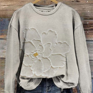 Women's Casual Fashion Printed Long-Sleeve Crew-Neck Sweatshirt