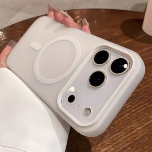 Suitable For 17 Pro Max Phone Case Jelly Magnetic Two in one Frosted Simple Drop proof