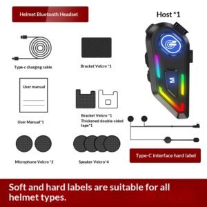 Motorcycle Helmet With Bluetooth Earphones And Water Resistance