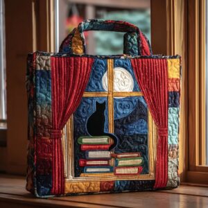Creative, High-Capacity Tote Bag With Digital Print And Quilted Embroidery