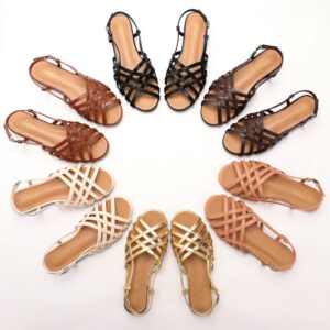 Womens Fashionable Woven Soft-soled Openwork Sandals