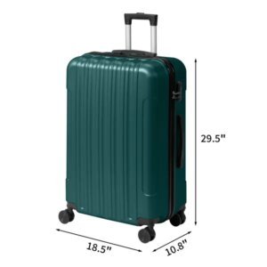 Three-in-one Textured Frosted Case Shell, Non-TSA Customs Lock, 28-inch Detachable Wheels, ABS Trolley Case, 20in, 24in, 28in, ABS, All-color Dark Green