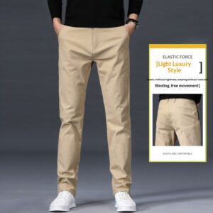 Straight Fit Loose Stretch Men's Casual Pants