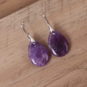 Minimalist Amethyst Drop Earrings In An Original Design