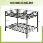 Black Metal Bunk Bed With Guardrail, 12 Ground Clearance 79.5LBS Net Weight Easy Assembly