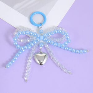 Creative Fashion Crystal Double Bow Pendant Keychain