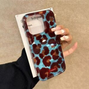 Blue-brown Leopard-pattern Swirl Phone Case Protector