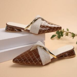 Womens Pointed-Toe Low-Heel Slippers For Outdoors Sexy Chic