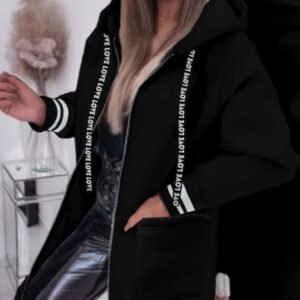 Women’S Elegant Hooded Zip-Up Jacket