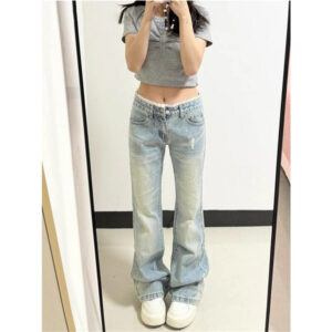 Women’s Washed Slim Flared Trousers