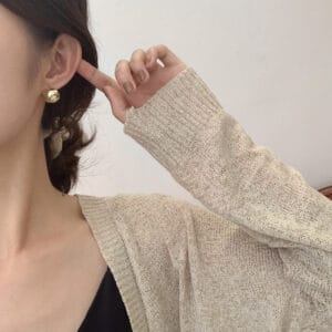 Womens Versatile Minimalist Round-pearl Earrings With A Premium, Sophisticated Vibe