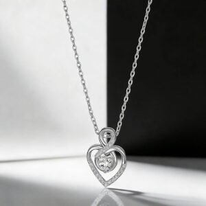 Heart Shaped Necklace For Women Clavicle Length Chain With A Heart Pendant
