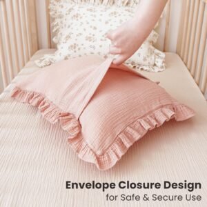 Breathable Cotton Gauze Ruffle Pillowcase For Children
