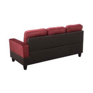Pickup Only–Red Flannel And PVC 3-Piece Couch Living Room Sofa Set