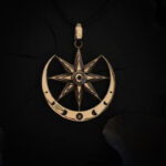 Retro Personalized Moon Pendant Necklace