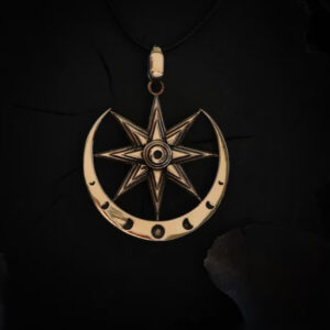 Retro Personalized Moon Pendant Necklace