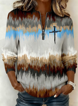 Womens Long-Sleeve Christmas-Print Sweatshirt - Image 4