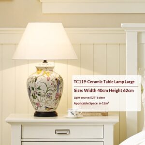 American Rustic Countryside Floral And Bird Full-Copper Ceramic Living Room Light Fixture In A Simple Modern Retro Style