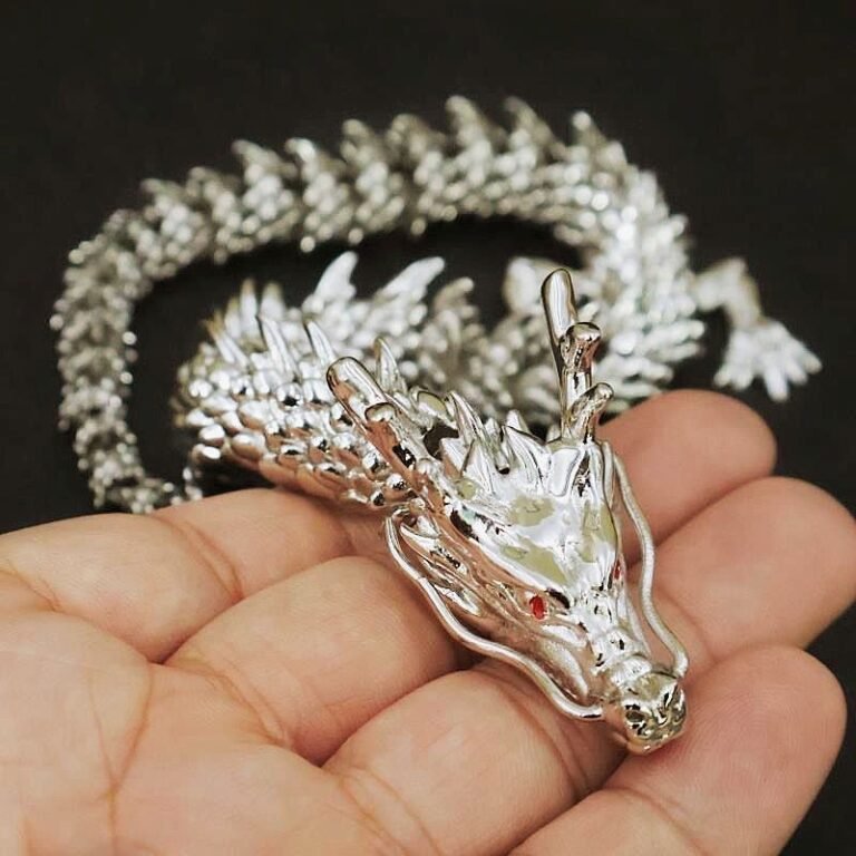 Bearded Five Clawed Fu Long Ornament With Movable Joints